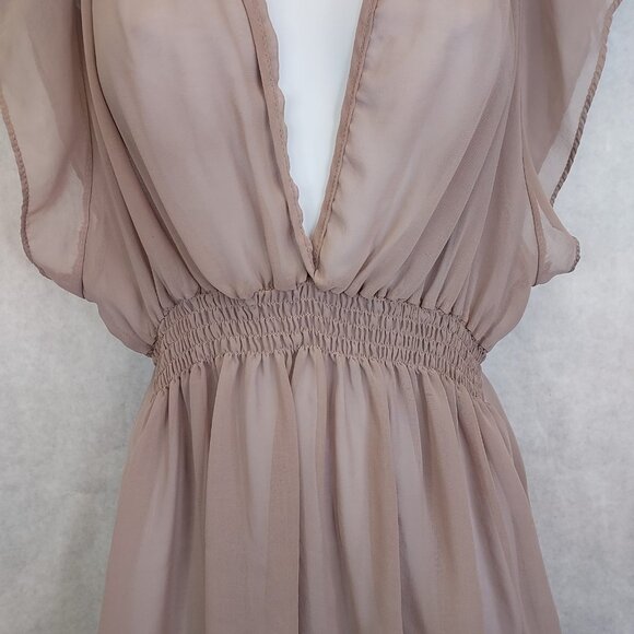 Mirumi Sheer Blouse Women's M/L Deep V-Neck Babydoll Feminine Coquette Ethereal - Picture 3 of 15